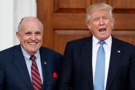Former President Donald Trump with adviser Rudy Giuliani.