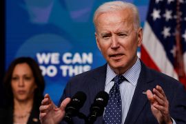 Biden, shown on June 2, has an appalling record when it comes to confronting Israel, writes Butt [Carlos Barria/Reuters]