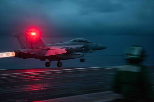 SOUTH CHINA SEA (June 14, 2021) An EA-18G Growler attached to the Shadowhawks of Electronic Attack Squadron (VAQ) 141 launches from the flight deck of the U.S. Navy’s only forward-deployed aircraft carrier USS Ronald Reagan (CVN 76). Ronald Reagan, the flagship of Carrier Strike Group 5, provides a combat-ready force that protects and defends the United States, as well as the collective maritime interests of its allies and partners in the Indo-Pacific region. (U.S. Navy photo by Mass Communication Specialist 3rd Class Quinton Lee)
