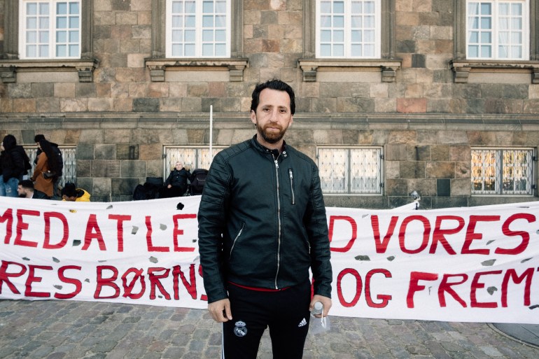 Syrian refugees in Denmark protesting stricter asylum policies