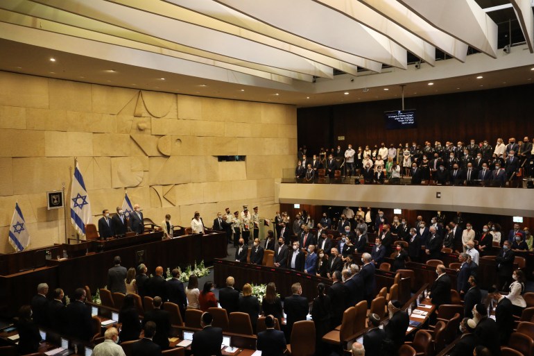 This picture shows a general view of the Knesset