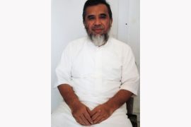 Encep Nurjamen, also known as Hambali, pictured at Guantanamo in a white robe and short, greying beard