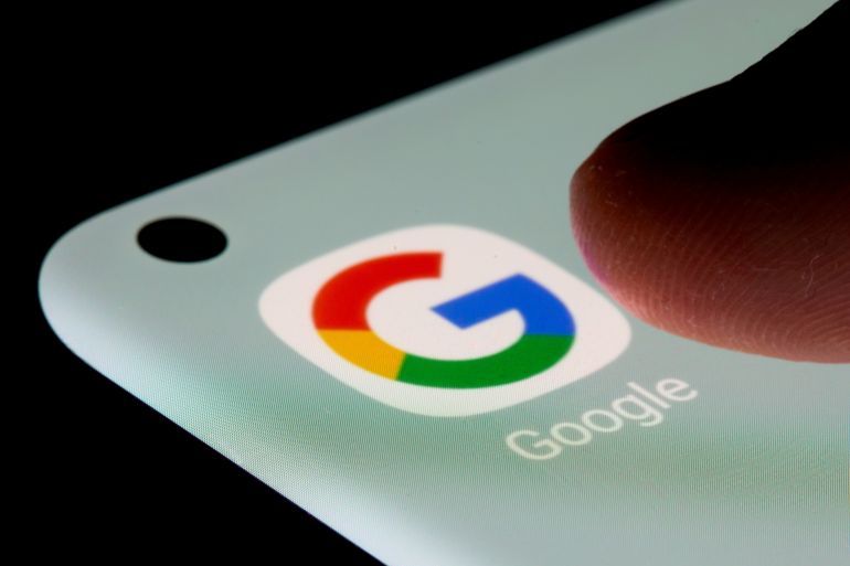 Google app is seen on a smartphone