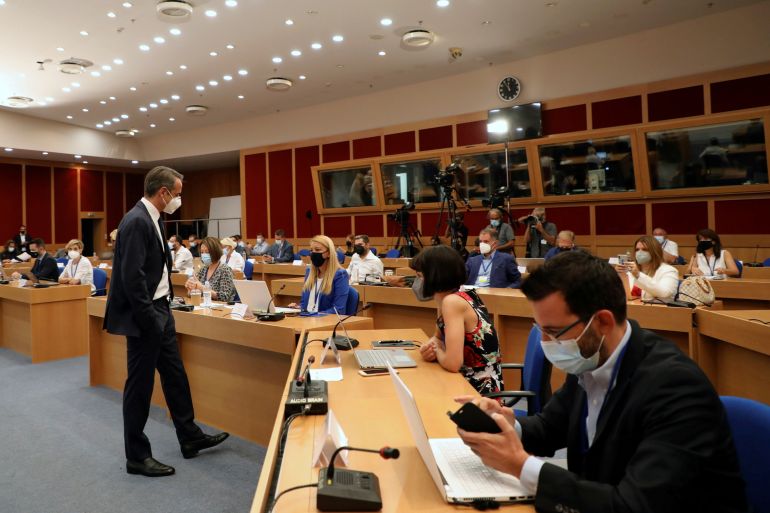 Greek PM talks to journalists