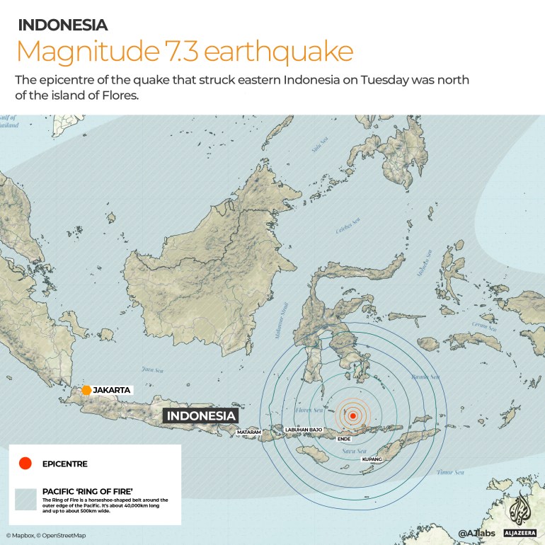 An overview of the area where the earthquake happened