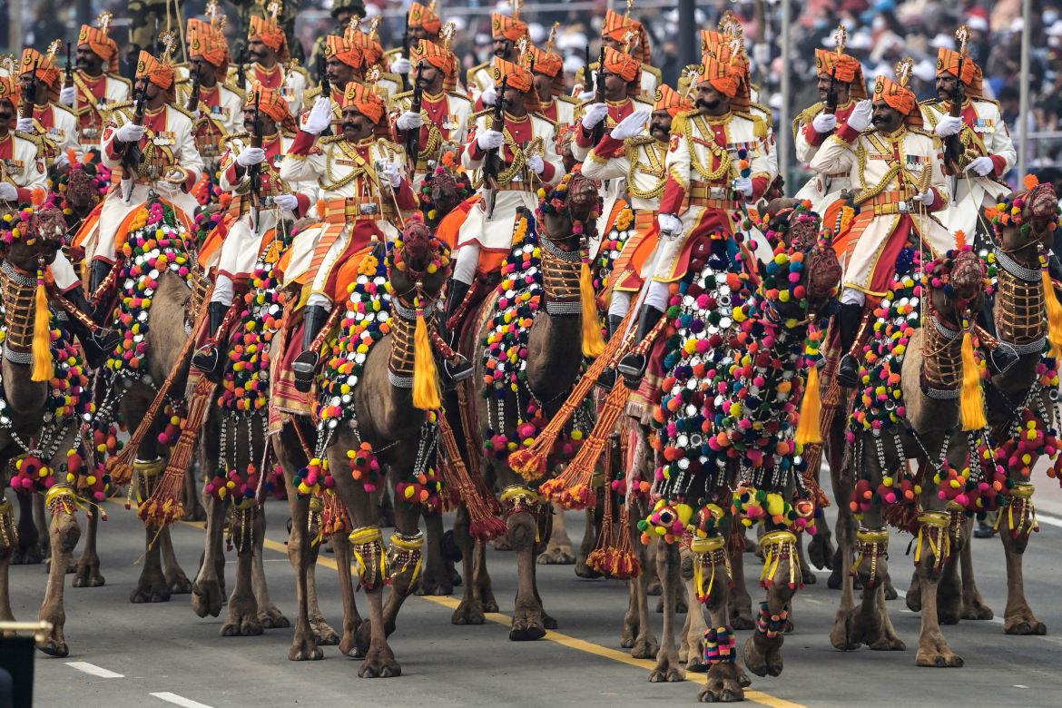 An Indian Border Security Force (BSF) contingent during India Republic Day parade in New Delhi