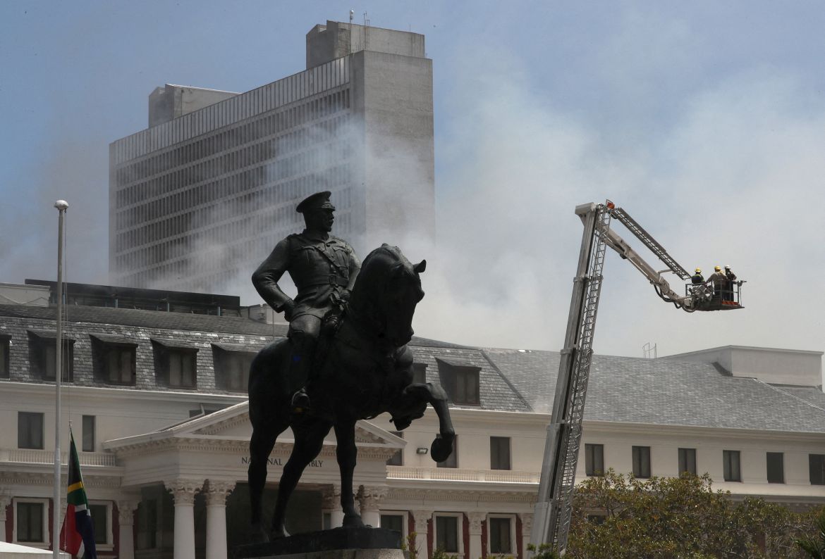 Statue of Louis Botha, former prime minister of the Union of South Africa, in front of the parliament in Cape Town