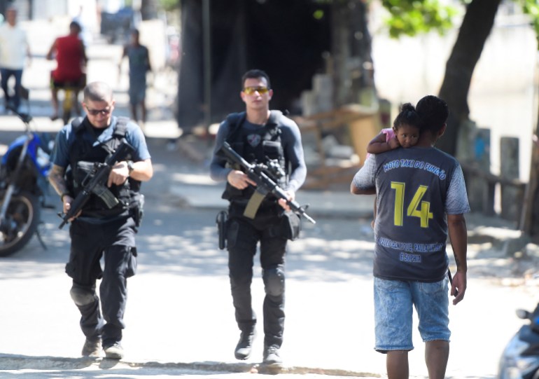 Police patrol Jacarezinho neighborhood in Brazil