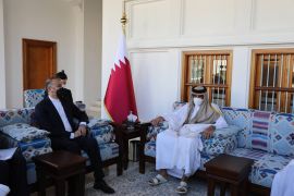 Qatar's emir with Iranian foreign minister
