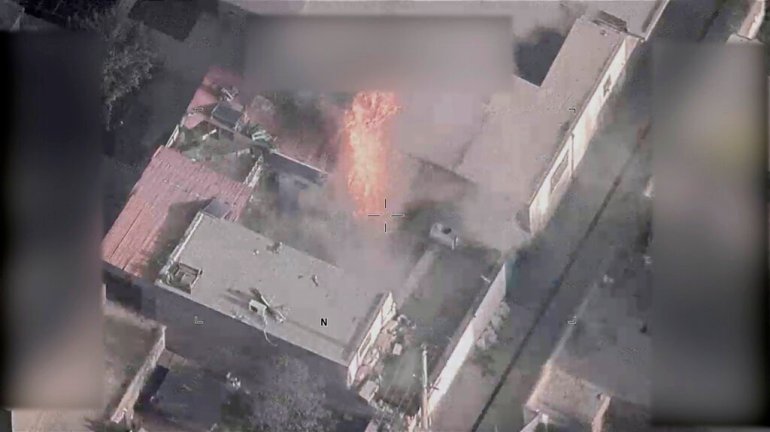 This image from video, released by the Department of Defense, from video footage, shows a fire in the aftermath of a drone strike in Kabul, Afghanistan .