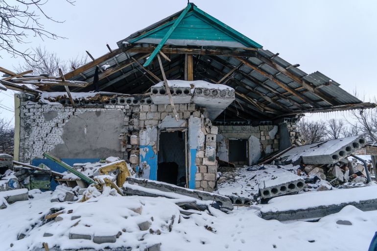 An abandoned house in Nevelske village. Ukraine