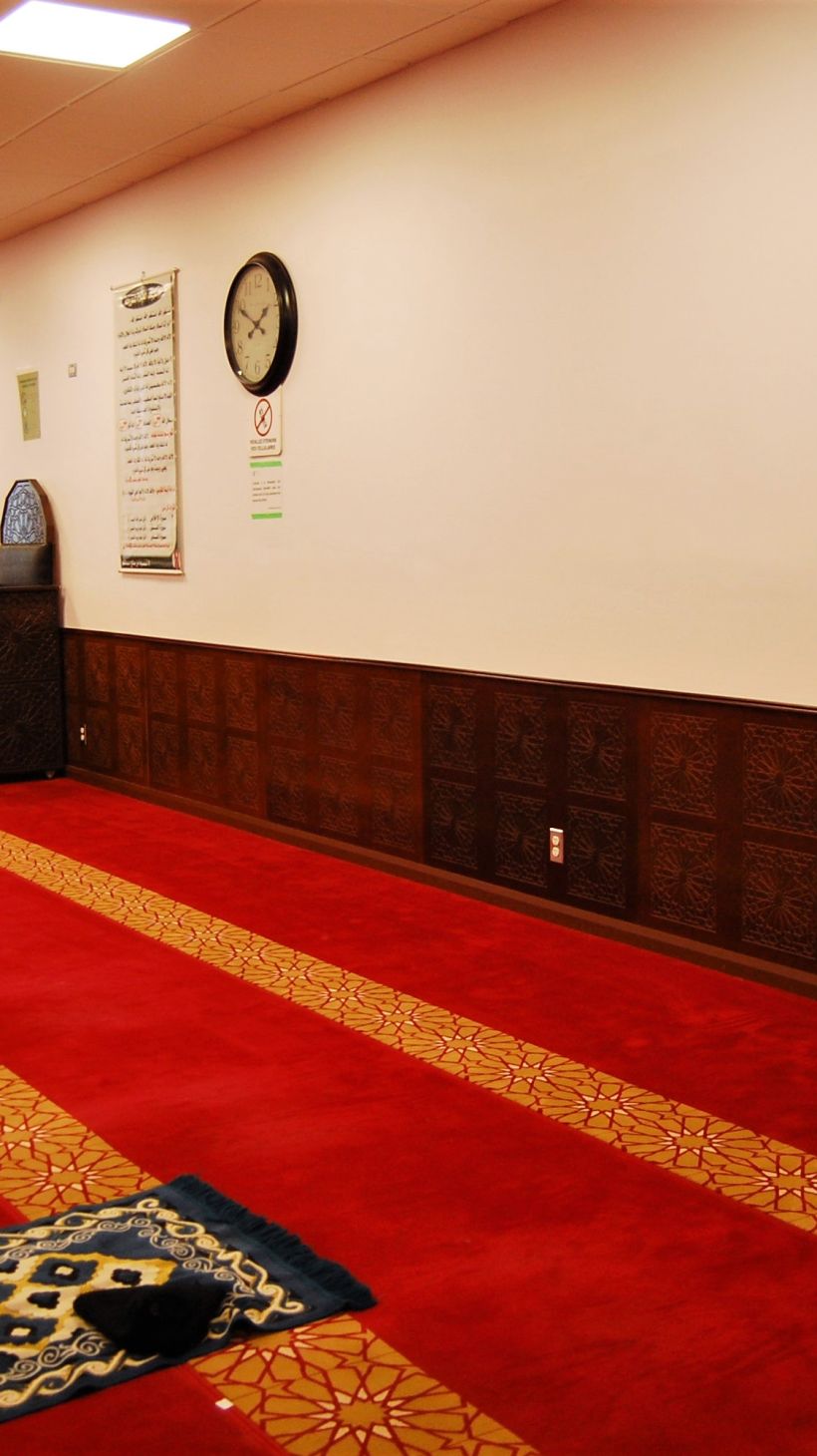 A view of the prayer room in the Quebec Islamic Cultural Centre
