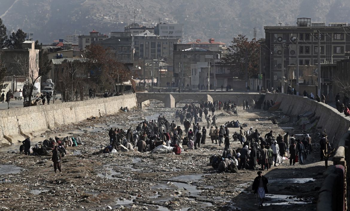 Homeless Afghans addicted to drugs in Kabul, Afghanistan