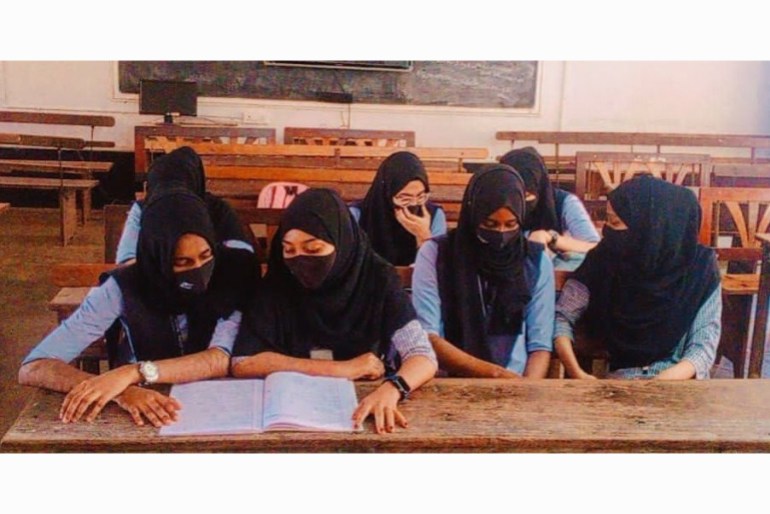 Students asked to sit separately in a classroom for wearing Hijab at a college in Basrur district