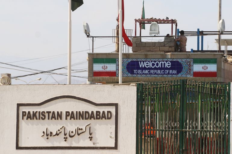 General view of a closed gate at Pakistan and Iran's border posts, after Pakistan sealed its border with Iran as a preventive measure following the coronavirus outbreak, at the border post in Taftan, Pakistan