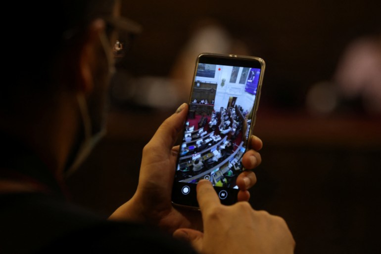 Chile's constitutional assembly seen through cell phone