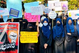 Protest in Udupi district attended by the 6 girls who first protested against the hijab ban