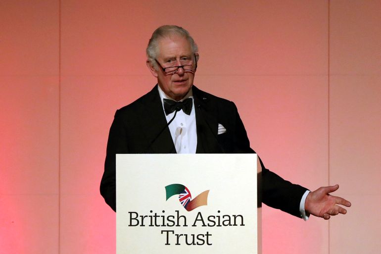 Britain's Prince Charles speaks at a reception to celebrate the British Asian Trust at The British Museum in London