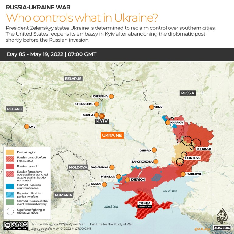 INTERACTIVE - Russia Ukraine War Who controls what Day 85