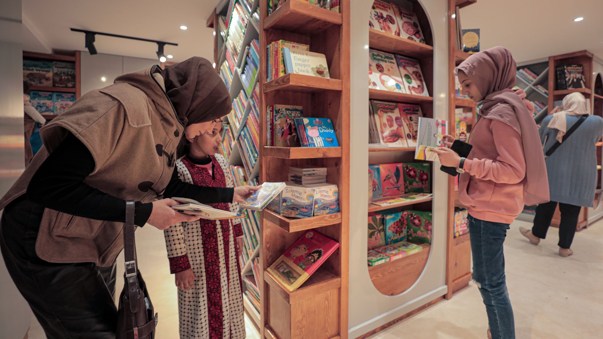 People browse in a bookstore