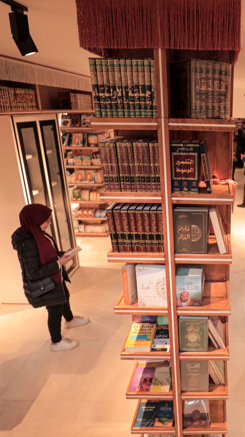 People browse in a bookstore