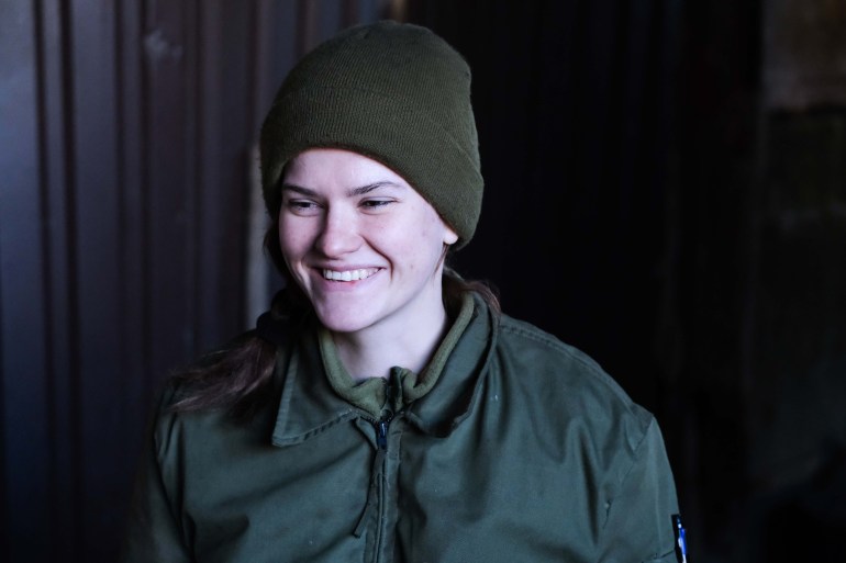 Nastya, 23, says when she first joined the trenches she wanted to leave, but now sees her fellow soldiers like family