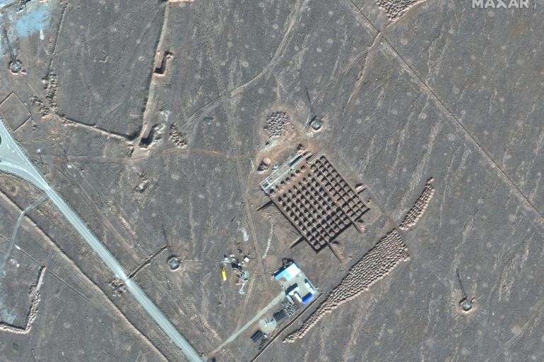 A satellite images shows an overview of Iran's Fordow Fuel Enrichment Plant, northeast of city of Qom