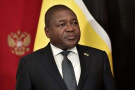 Mozambique's President Filipe Nyusi attends a signing ceremony following the talks with Russia's President Vladimir Putin in Moscow, Russia