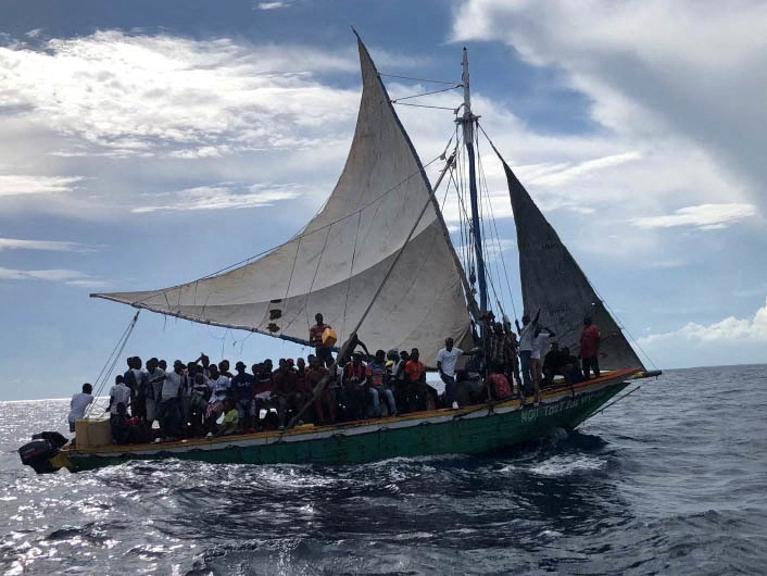 Boat carrying Haitian migrants