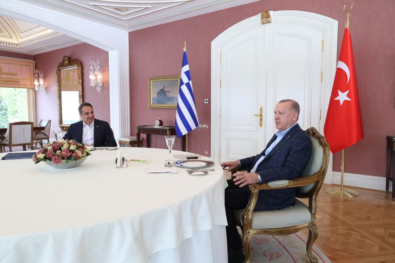 Turkish President Tayyip Erdogan meets with Greek Prime Minister Kyriakos Mitsotakis in Istanbul,