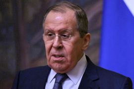 Portrait of Russian foreign minister Sergei Lavrov