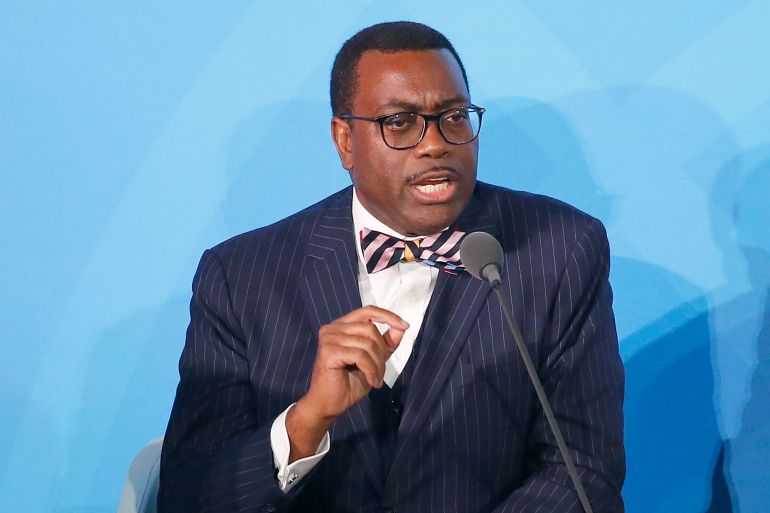 African Development Bank President Akinwumi Adesina speaking at the UN headquarters in September 2019