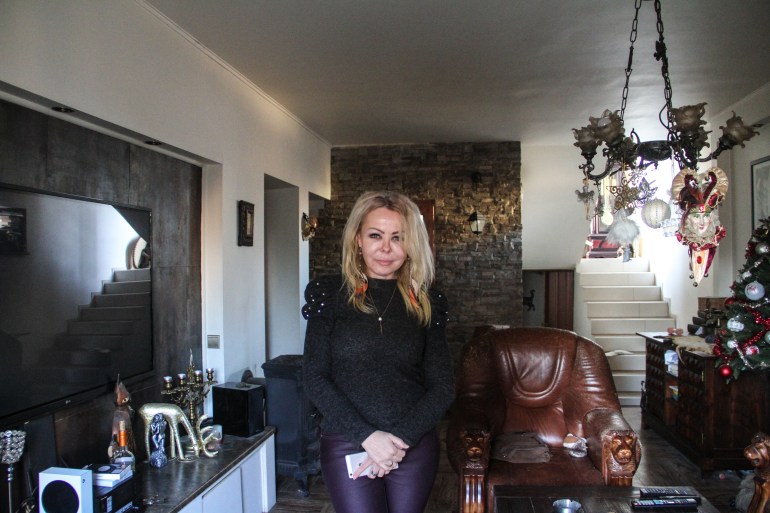 Bozena Pawlowska in her living room