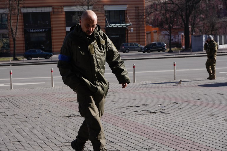 A man walking in Kyiv