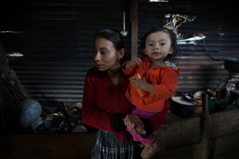Margarita Xol's youngest child, now almost two years old, is malnourished has suffered multiple bouts of pneumonia.