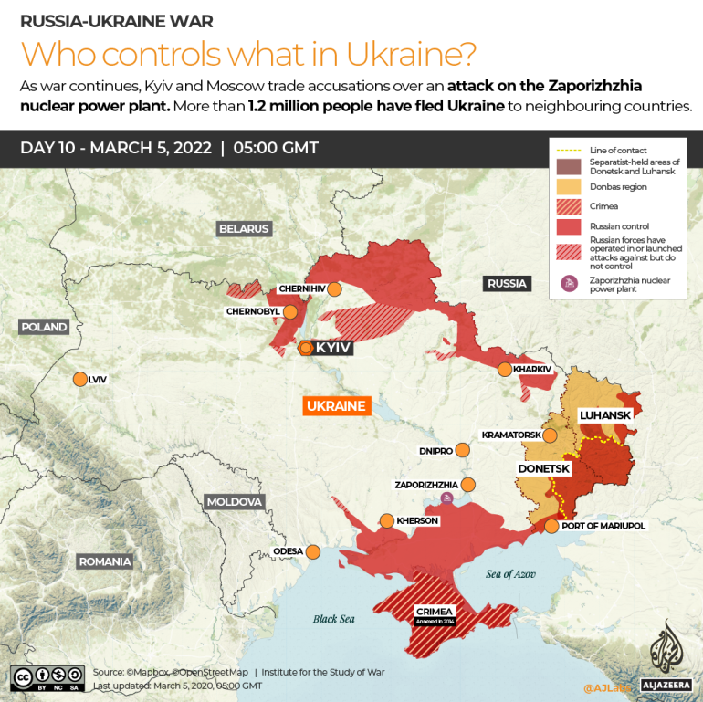 INTERACTIVE Russia-Ukraine map Who controls what in Ukraine DAY 10 map