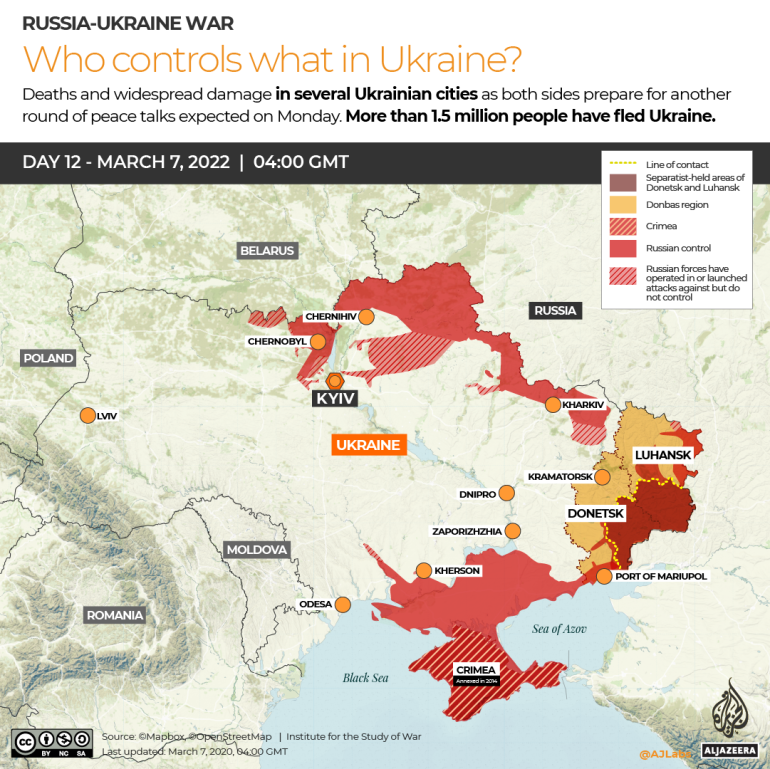 INTERACTIVE Russia-Ukraine map Who controls what in Ukraine DAY 12