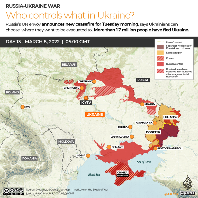 INTERACTIVE Russia-Ukraine map Who controls what in Ukraine DAY 13