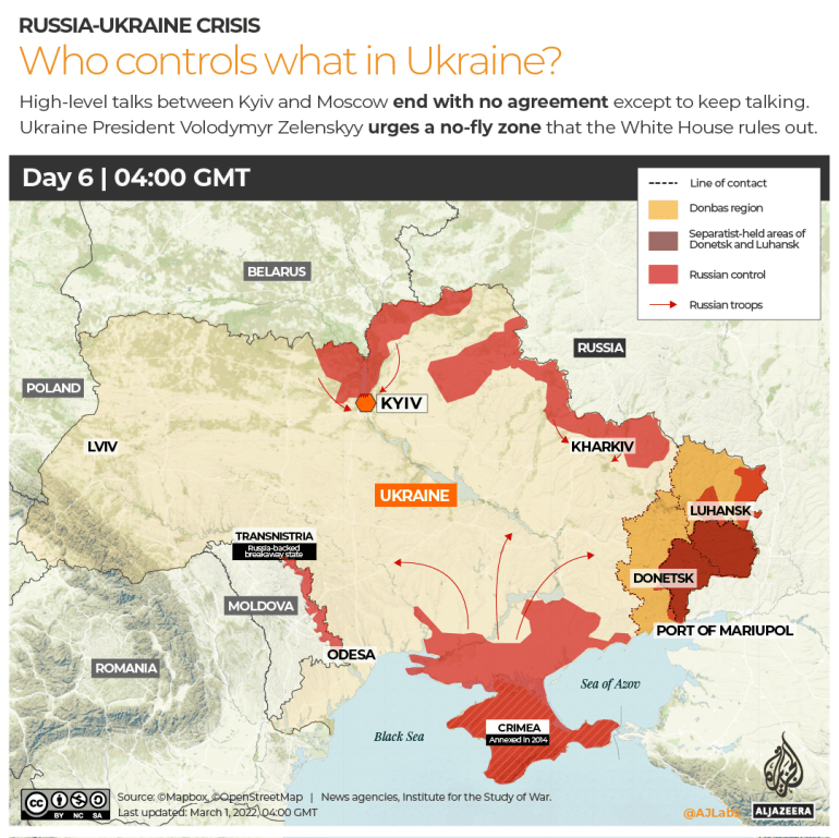 INTERACTIVE Russia-Ukraine map Who controls what in Ukraine DAY 6