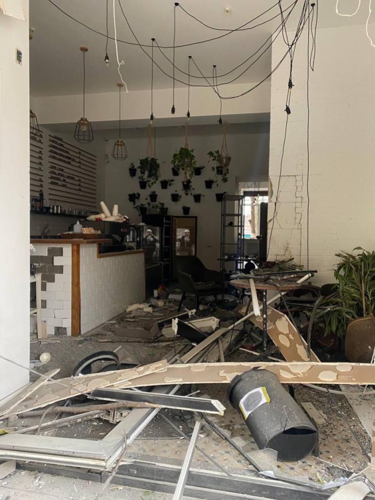 Central Café, the local coffee house, has been wrecked by the blast