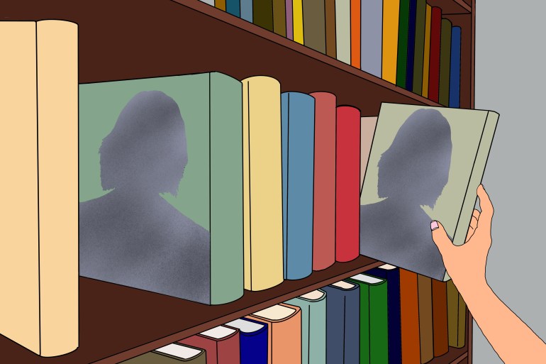 Drawing of books on a a bookshelf