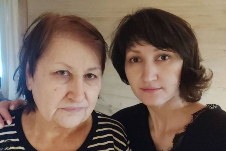 Zakhida Adylova and her mother