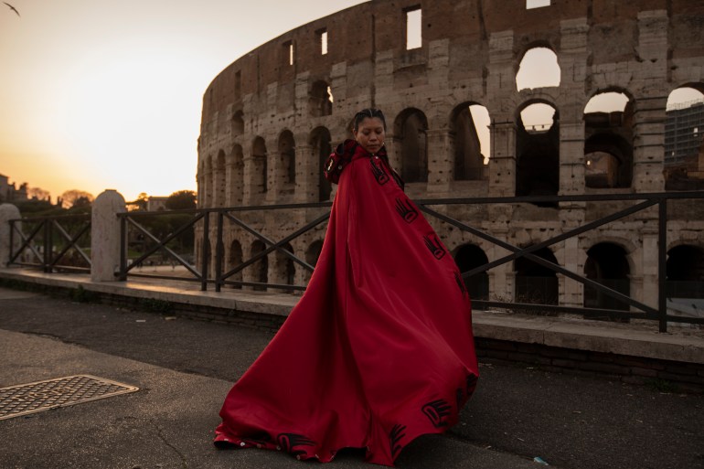 A photo of Lorelei Williams at the Colosseum in Rome, Italy.
