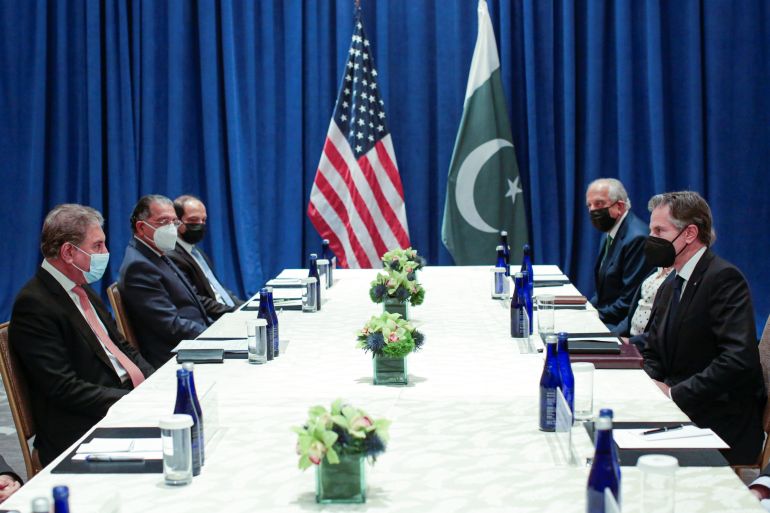 US Secretary of State Antony Blinken meets with Pakistani foreign minister Shah Mahmood Qureshi