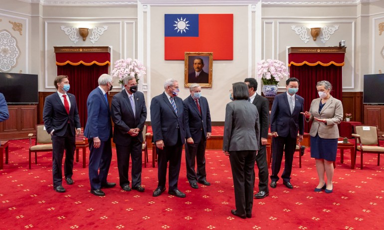 Taiwan President Tsai Ing-wen meets with US legislators in Taipei
