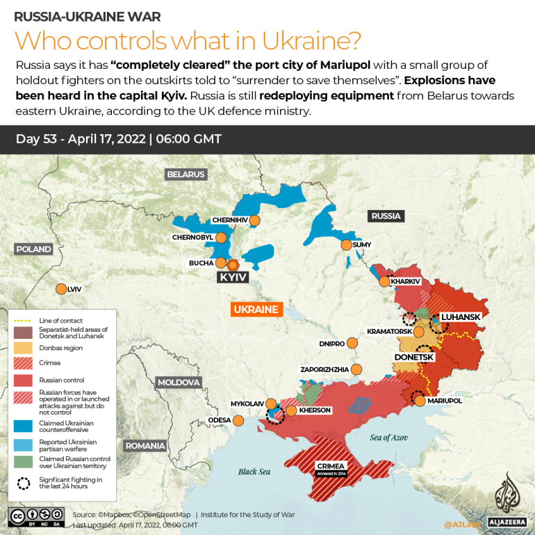INTERACTIVE Russia Ukraine War Who controls what Day 53
