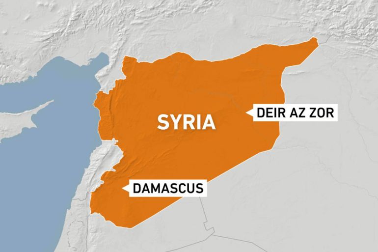 Map of Deir Az Zor in Syria.