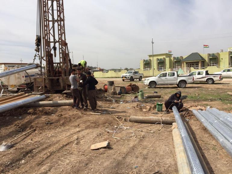Well drilling as part of a Blue Peace project in Iraq