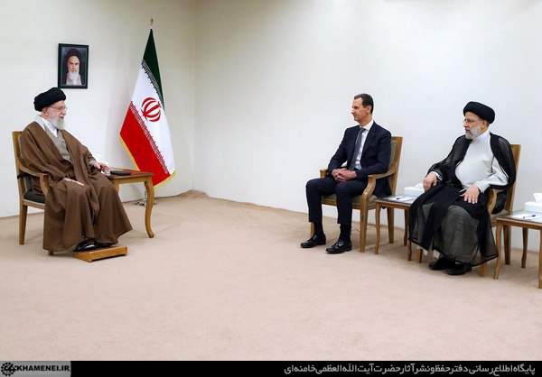 Syrian President Bashar al-Assad with Supreme Leader Ayatollah Ali Khamenei and President Ebrahim Raisi in Tehran