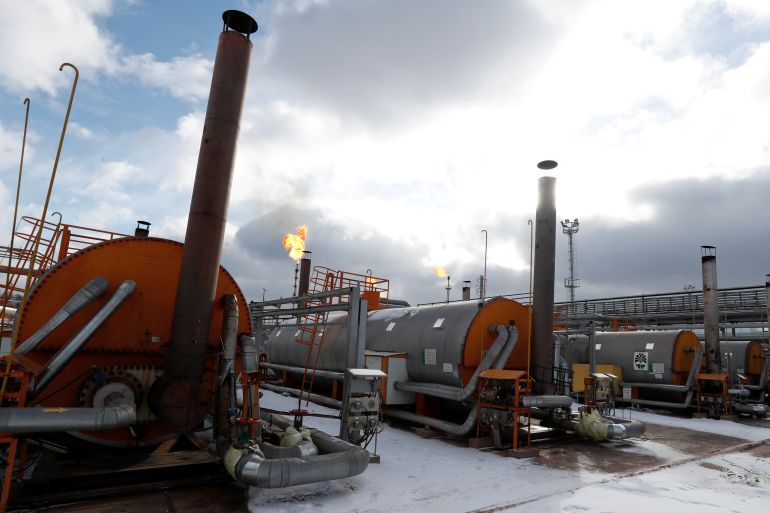 An oil treatment plant in the Yarakta Oil Field, owned by Irkutsk Oil Company (INK), in Irkutsk, Russia